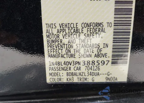 2023 Nissan Altima Sv Fwd z USA, uszkodzony, nr VIN 1N4BL4DV3PN388597